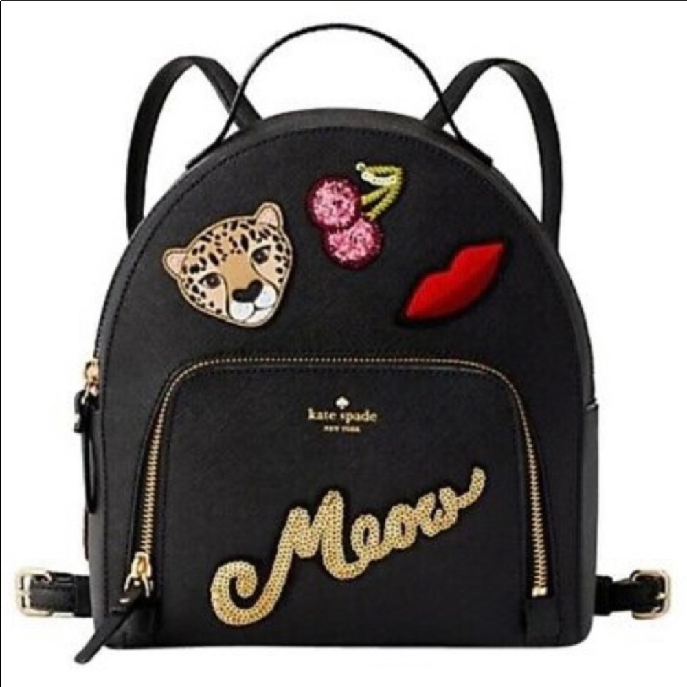 Kate Spade Black “Run Wild” Tomi Backpack Purse - Picture 8 of 13